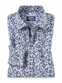 Tropical-Hemd Zip&Go Druck Marine