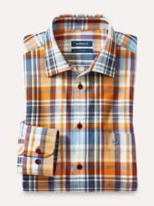 Premium-Flanell Hemd Karo Safran