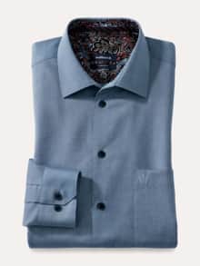 Extraglatt-Hemd Herbstlaub Uni Blau