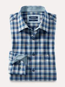 Softflanell-Hemd Fensterkaro Marine