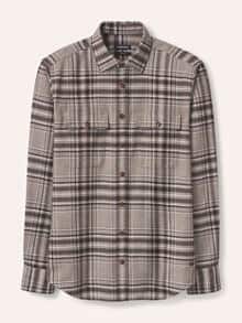 Flanell-Overshirt Karo Taupe