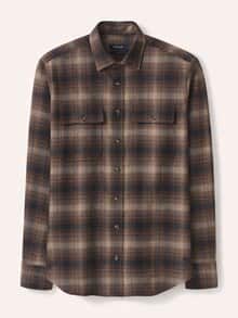 Flanell-Overshirt Karo Braun