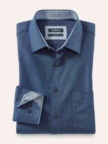 Softflanell-Hemd Uni Marine
