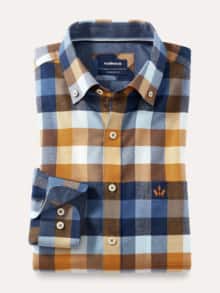 Sturmtief Flanell-Hemd Karo Safran