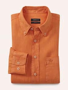 Pures Leinen Hemd Überfärber Orange