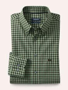 Soft-Cotton Hemd Vichy Oliv