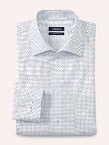 Extraglatt-Hemd Walbusch-Kragen Druck Weiß