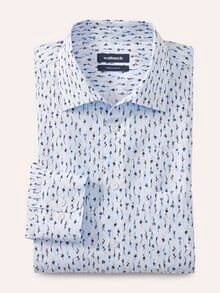 Extraglatt-Hemd Walbusch-Kragen Blumen Druck