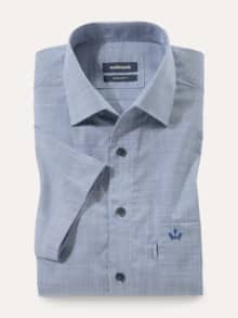 Tropical-Hemd Easycare Minikaro Blau