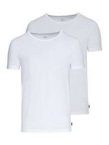 Modal Rundhals-Shirt 2er Set Weiss