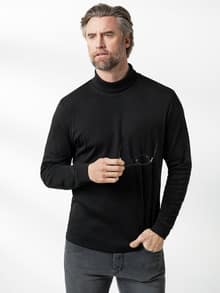 Rollkragen-Shirt Schwarz