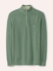 Gerippter Baumwoll-Troyer Pistazie