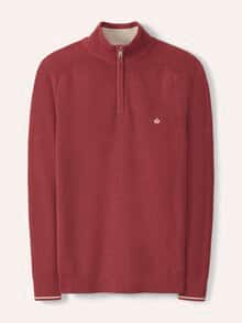 Gerippter Baumwoll-Troyer Rot