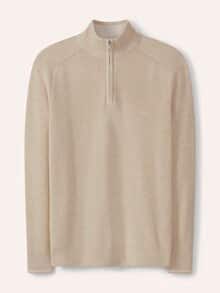 Gerippter Baumwoll-Troyer Natur