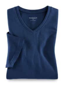 T-Shirt V-Ausschnitt Blau