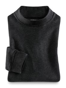 Langarm-Shirt Stehkragen Anthrazit