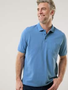 Pique-Polo Pima Cotton Mittelblau