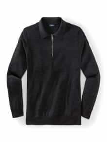 Merino-Mix Strickpolo Anthrazit