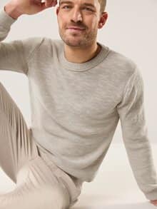 Premium Leinen-Pullover Natur
