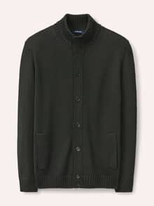 Strick-Blouson mit Merinowolle Oliv