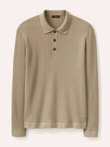 Strickpolo aus Baumwolle Sand