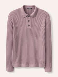 Strickpolo aus Baumwolle Rosenholz