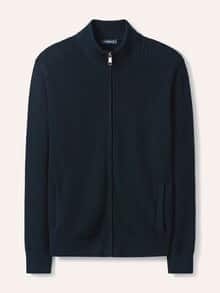 Strickjacke Waffelstruktur Marine