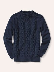 Zopfpullover Woolcot Marine