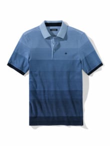 Ombre Streifenpolo Hitzefrei Blau