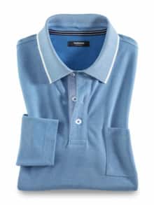 Extraglatt-Polo Thermoleicht Mittelblau