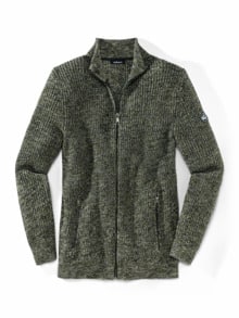 Mouline Zip-Jacke Moosgrün