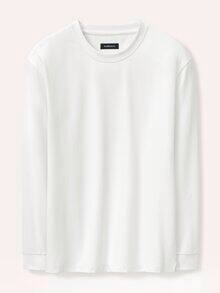 Langarmshirt aus Baumwollmix Weiß