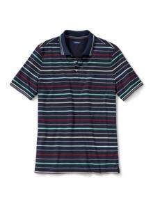 Comfort-Flex Polo Streifen Blau/Mint