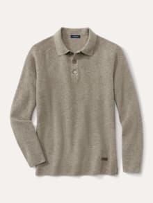 Patentstrick-Polopullover Oatmeal