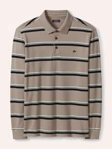 Streifen Polo Sand/Marine