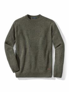 Lammwoll-Pullover Nahtlos Salbei