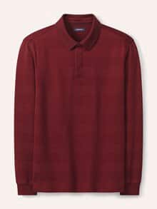 Baumwoll-Polo Webeffekt Dunkelrot