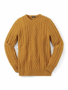Aran-Pullover Safran