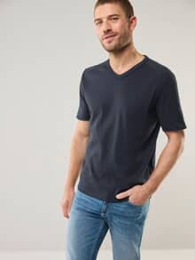 Zu schade für drunter-Shirt V-Neck Marine