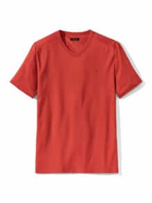 Zu schade für drunter Shirt V-Neck Koralle