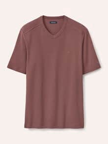 Zu schade für drunter-Shirt V-Neck Braun