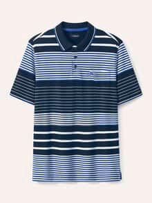 Pique-Polo Hitzefrei Streifen Marine