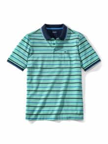 Klimapolo Frischekick Streifen Blaugrün