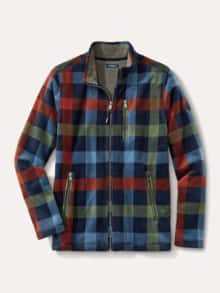 Huskyfleece Jacke Karo Marine