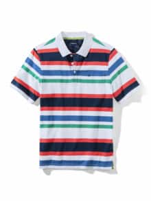 Pique-Polo Hitzefrei Streifen Weiß