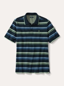 Comfort Stretch Polo Streifen Grün