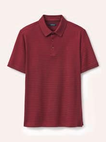 Strukturiertes Polo mit Kurzarm Burgund