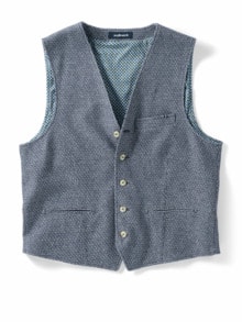 Struktur-Weste Blau/Beige
