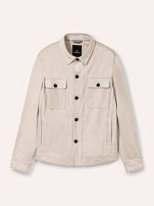 Hemdjacke aus Microvelours Beige