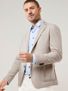 Sakko aus Microvelours Beige